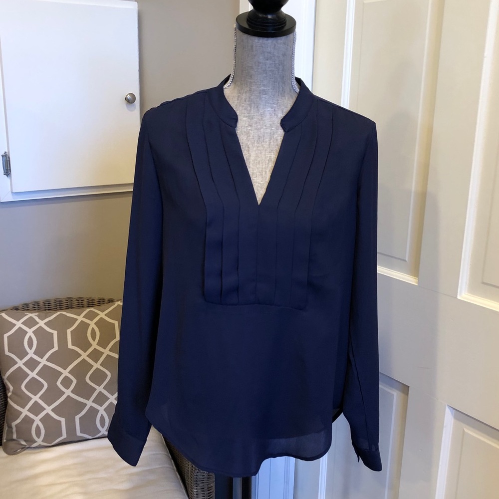 ECI Navy Flowy Blouse